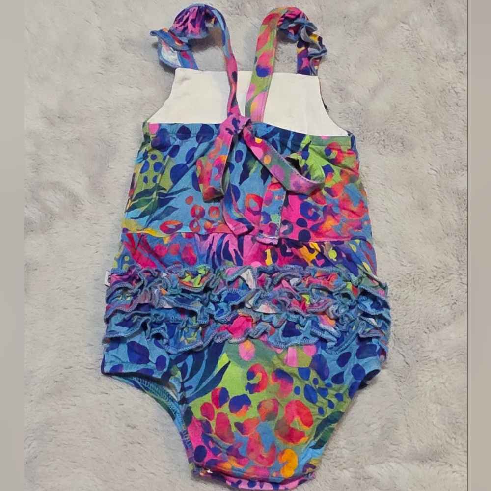 3-6mo Bums & Roses Lets Get Wild Bubble Romper - Picture 3 of 3